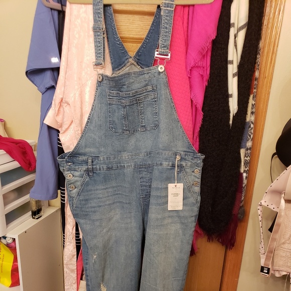 torrid Denim - Torrid crop overalls